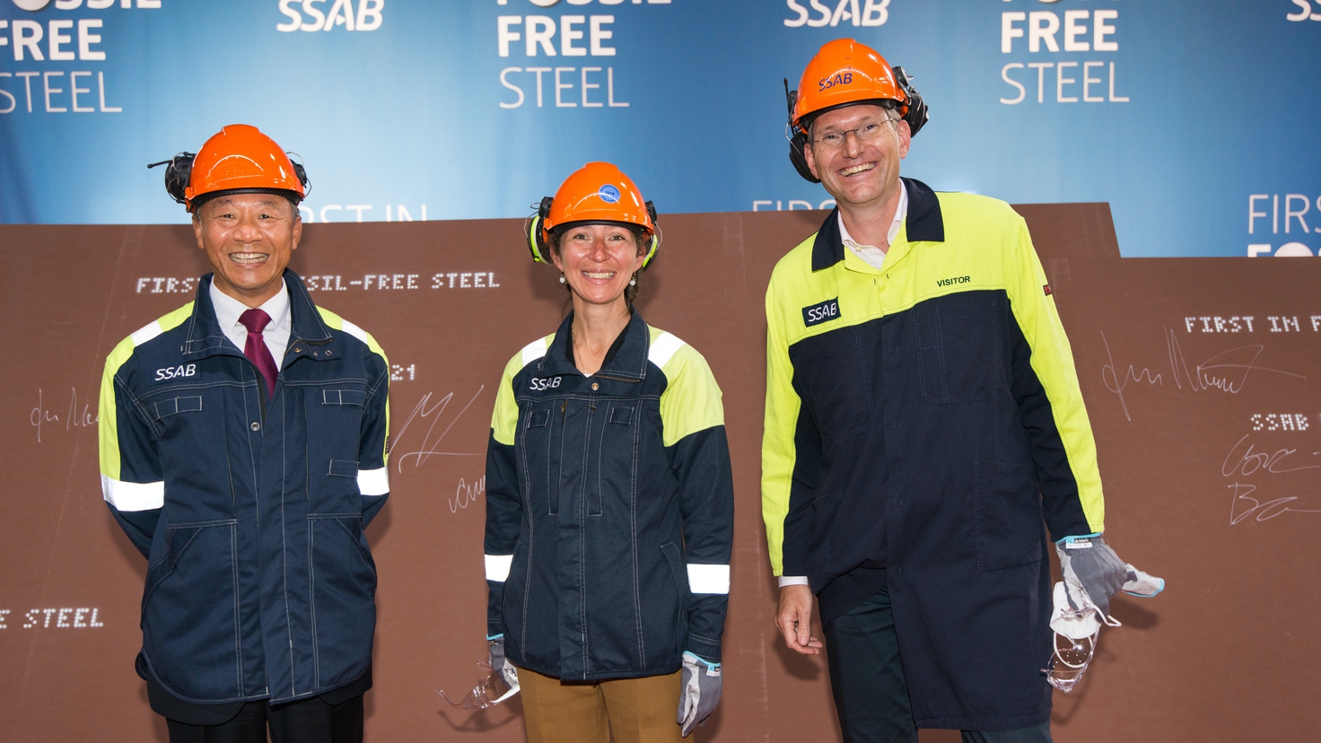 Martin Pei, Executive Vice President and CTO of SSAB, Viktoria Karsberg, Head of Corporate Identity and Group Communication, and Jesper Kansbod, Head of Government relations.