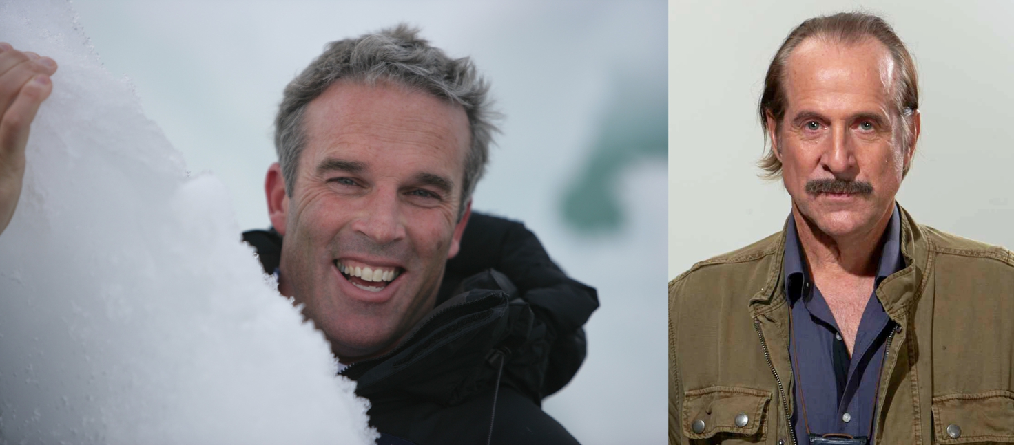 Left: Lewis Pugh, Photo credit, Amanda, PR Assistant to Lewis Gordon Pugh Creative commons license, Right: Peter Stormare, Photo credit Simon Cederqvist / TV3, Creative common license.