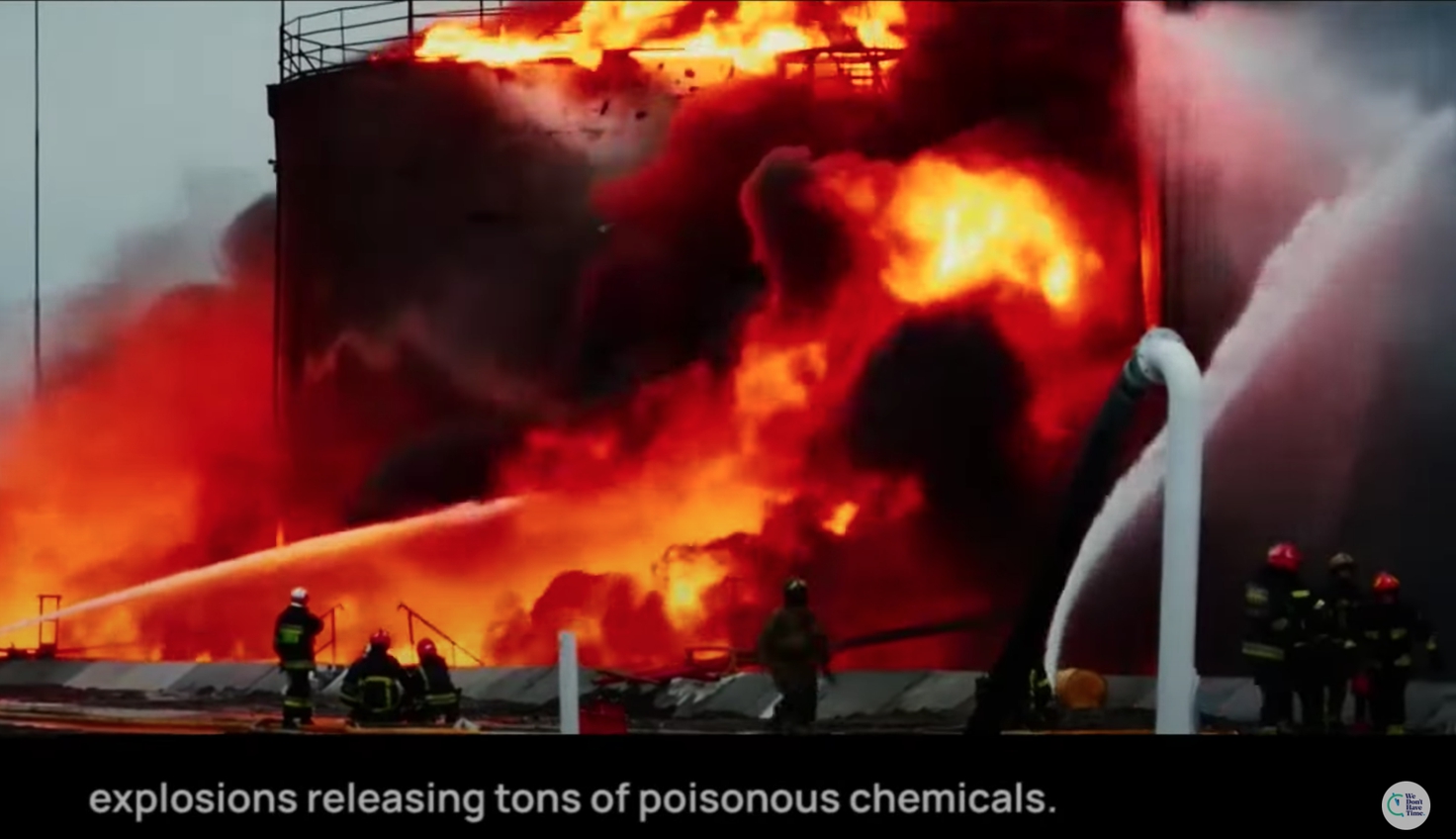 Snapshot from the film about the environmental damages of the Russian invasion in Ukraine, shown by deputy minister Iryna Stavchuk as part of her keynote at the "Nature in The Race To Zero” broadcast.